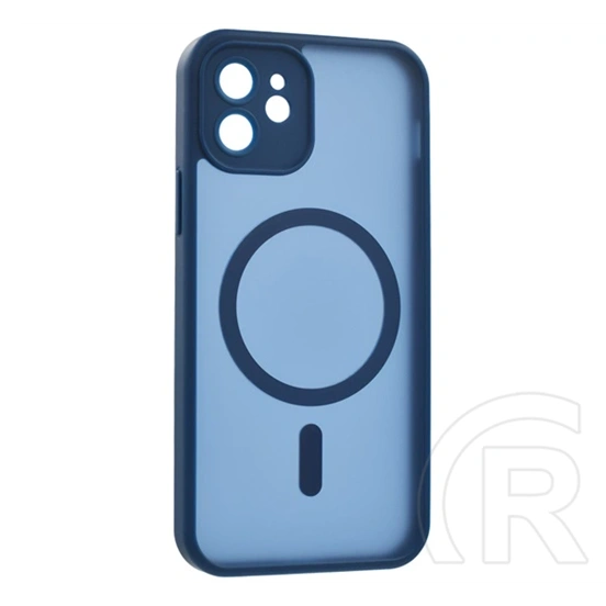 Gigapack iPhone 11 szilikon telefonvédő (ütésállóság, matt, műanyag hátlap, kameravédő, magsafe) sötétkék