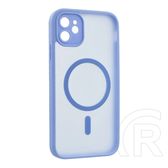 Gigapack iPhone 11 szilikon telefonvédő (ütésállóság, matt, műanyag hátlap, kameravédő, magsafe) világoskék