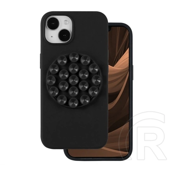 Gigapack iPhone 13 szilikon telefonvédő (matt, kameravédő, tapadókorong) fekete