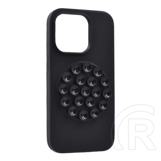 Gigapack iPhone 14 Pro szilikon telefonvédő (matt, kameravédő, tapadókorong) fekete