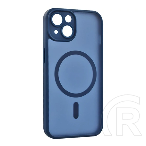 Gigapack iPhone 14 szilikon telefonvédő (ütésállóság, matt, műanyag hátlap, kameravédő, magsafe) sötétkék