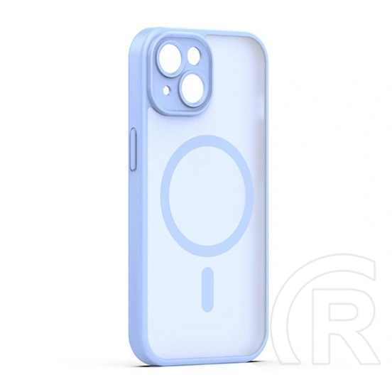 Gigapack iPhone 14 szilikon telefonvédő (ütésállóság, matt, műanyag hátlap, kameravédő, magsafe) világoskék