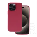 Gigapack iPhone 15 Pro szilikon telefonvédő (matt, mikrofiber plüss karcolásmentesítő belső, prémium) burgundy