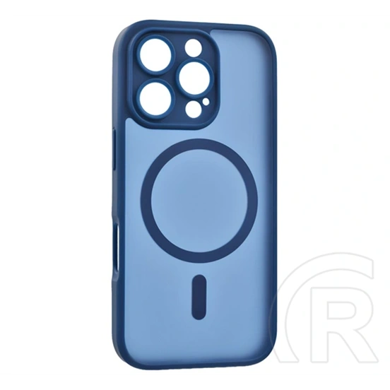 Gigapack iPhone 15 Pro szilikon telefonvédő (ütésállóság, matt, műanyag hátlap, kameravédő, magsafe) sötétkék