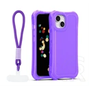 Gigapack iPhone 15 szilikon telefonvédő (ütésállóság, légpárnás sarok, műanyag hátlap + kézpánt) lila