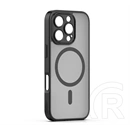 Gigapack iPhone 16 Pro Max szilikon telefonvédő (ütésállóság, matt, műanyag hátlap, kameravédő, magsafe) fekete