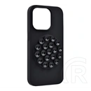 Gigapack iPhone 16 Pro szilikon telefonvédő (matt, kameravédő, tapadókorong) fekete