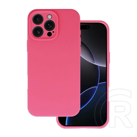 Gigapack iPhone 16 Pro szilikon telefonvédő (matt, mikrofiber plüss karcolásmentesítő belső, prémium) magenta