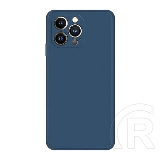 Gigapack iPhone 16 Pro szilikon telefonvédő (matt, mikrofiber plüss karcolásmentesítő belső, prémium) sötétkék