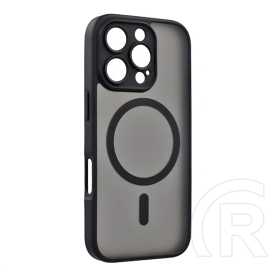 Gigapack iPhone 16 Pro szilikon telefonvédő (ütésállóság, matt, műanyag hátlap, kameravédő, magsafe) fekete