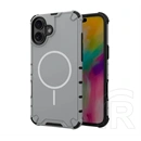 Gigapack iPhone 16 defender műanyag telefonvédő (ütésálló, légpárnás sarok, matt, szilikon belső, magsafe) világosszürke
