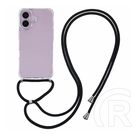 Gigapack iPhone 16 szilikon telefonvédő (ütésállóság, légpárnás sarok, nyakpánt) átlátszó