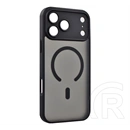 Gigapack iPhone 17 Pro Max szilikon telefonvédő (ütésállóság, matt, műanyag hátlap, kameravédő, magsafe) fekete