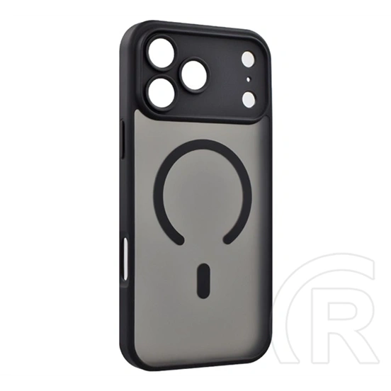 Gigapack iPhone 17 Pro Max szilikon telefonvédő (ütésállóság, matt, műanyag hátlap, kameravédő, magsafe) fekete