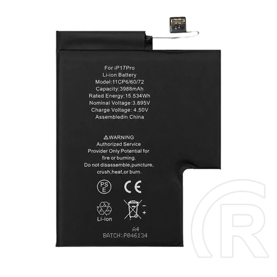 Gigapack iPhone 17 Pro akku 3988mah li-polymer (11cp6/60/72 kompatibilis)
