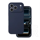 Gigapack iPhone 17 Pro szilikon telefonvédő (matt, mikrofiber plüss karcolásmentesítő belső, prémium) sötétkék