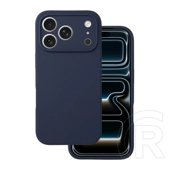 Gigapack iPhone 17 Pro szilikon telefonvédő (matt, mikrofiber plüss karcolásmentesítő belső, prémium) sötétkék
