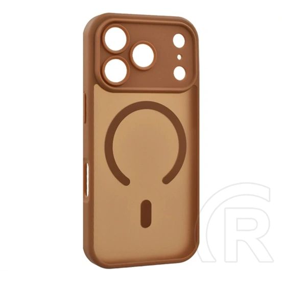 Gigapack iPhone 17 Pro szilikon telefonvédő (ütésállóság, matt, műanyag hátlap, kameravédő, magsafe) világosbarna