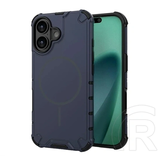Gigapack iPhone 17 defender műanyag telefonvédő (ütésállóság, légpárnás sarok, matt, szilikon belső, magsafe) sötétkék
