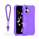 Gigapack iPhone 17 szilikon telefonvédő (ütésállóság, légpárnás sarok, műanyag hátlap + kézpánt) lila