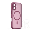 Gigapack iPhone 17 szilikon telefonvédő (ütésállóság, matt, műanyag hátlap, kameravédő, magsafe) bordó