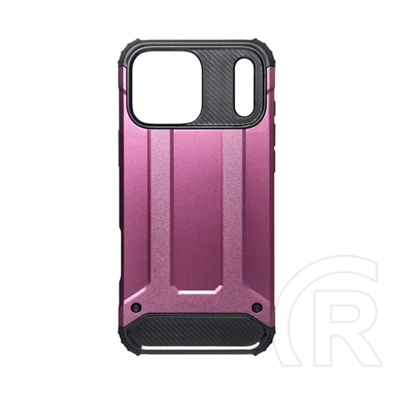 Gigapack iPhone 18 Pro defender szilikon telefonvédő (ütésállóság, légpárnás sarok, fémhatás) bordó
