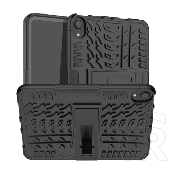 Gigapack műanyag telefonvédő (közepesen ütésálló, Apple IPAD mini 6 (2021) szilikon belső, autógumi minta) fekete