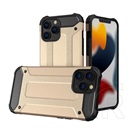 Gigapack műanyag telefonvédő (közepesen ütésálló, Apple iPhone 13 Pro Max szilikon belső, fémhatás) arany