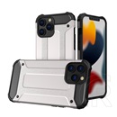 Gigapack műanyag telefonvédő (közepesen ütésálló, Apple iPhone 13 Pro Max szilikon belső, fémhatás) ezüst