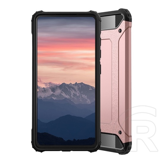 Gigapack műanyag telefonvédő (közepesen ütésálló, Apple iPhone 13 Pro Max szilikon belső, fémhatás) rózsaszín