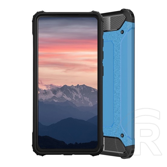 Gigapack műanyag telefonvédő (közepesen ütésálló, Apple iPhone 13 Pro Max szilikon belső, fémhatás) világoskék