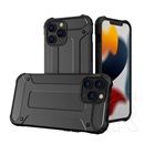 Gigapack műanyag telefonvédő (közepesen ütésálló, Apple iPhone 13 Pro szilikon belső, fémhatás) fekete