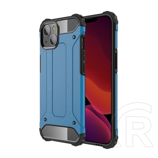 Gigapack műanyag telefonvédő (közepesen ütésálló, Apple iPhone 13 mini szilikon belső, fémhatás) világoskék