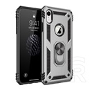Gigapack műanyag telefonvédő (közepesen ütésálló, Apple iPhone XR 6.1 szilikon belső, fémlemez, logo kivágás) ezüst