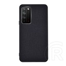 Gigapack műanyag telefonvédő (közepesen ütésálló, Honor X10 szilikon keret, textil hátlap) fekete