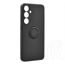 Gigapack szilikon telefonvédő (tartógyűrű, mikrofiber plüss belső, mágneses, kameravédő, fekete)