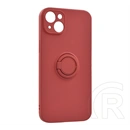 Gigapack szilikon telefonvédő (tartógyűrű, mikrofiber plüss belső, mágneses, kameravédő, piros)