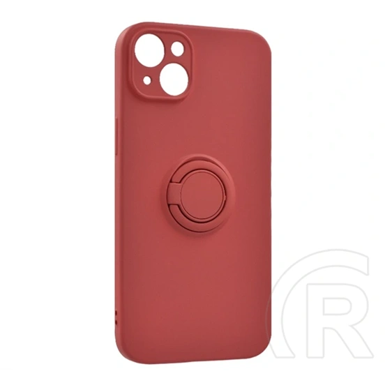 Gigapack szilikon telefonvédő (tartógyűrű, mikrofiber plüss belső, mágneses, kameravédő, piros)