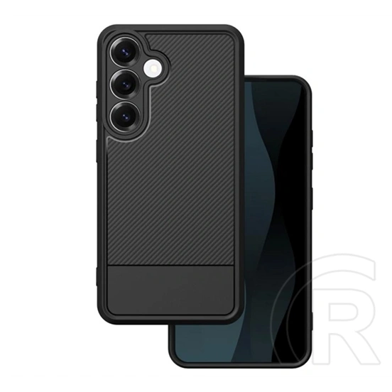 Gigapack szilikon telefonvédő (ütésálló, kameravédő, karbon minta, fekete)