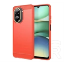 Gigapack szilikon telefonvédő (ütésálló, légpárnás sarok, szálcsiszolt, karbon minta, piros)