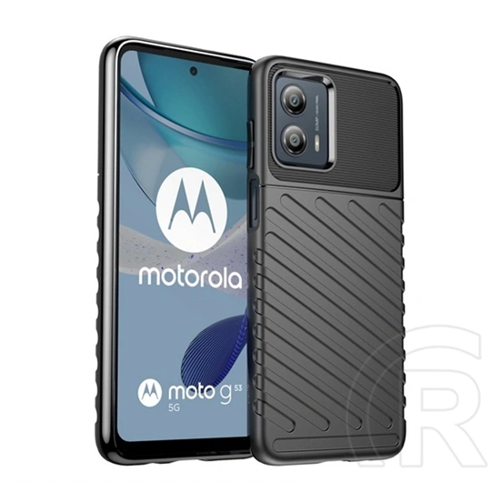 Gigapack szilikon telefonvédő (ütésállóság, csíkos, dombor minta, fekete)