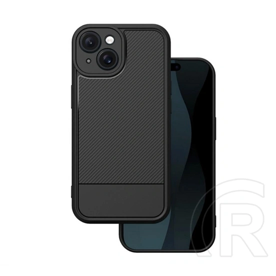 Gigapack szilikon telefonvédő (ütésállóság, kameravédő, karbon minta, fekete)