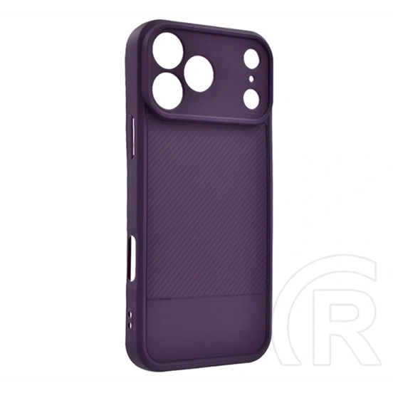 Gigapack szilikon telefonvédő (ütésállóság, kameravédő, karbon minta, lila)