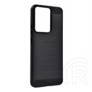 Gigapack szilikon telefonvédő (ütésállóság, légpárnás sarok, szálcsiszolt, karbon minta, fekete)