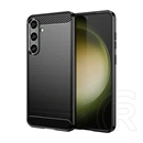 Gigapack szilikon telefonvédő (ütésállóság, légpárnás sarok, szálcsiszolt, karbon minta, fekete)