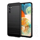 Gigapack szilikon telefonvédő (ütésállóság, légpárnás sarok, szálcsiszolt, karbon minta, fekete)