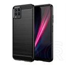 Gigapack szilikon telefonvédő (ütésállóság, légpárnás sarok, szálcsiszolt, karbon minta, fekete)