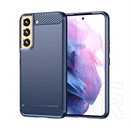 Gigapack szilikon telefonvédő (ütésállóság, légpárnás sarok, szálcsiszolt, karbon minta, sötétkék)