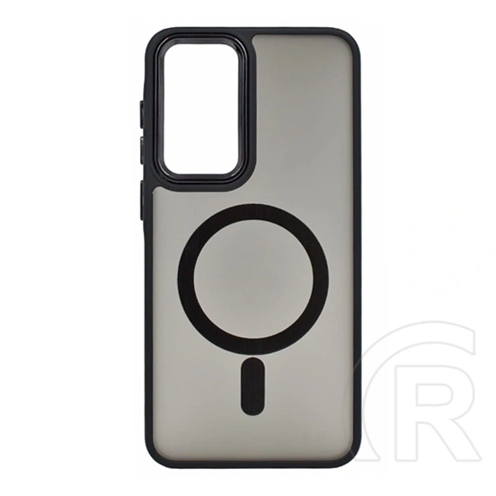 Gigapack szilikon telefonvédő (ütésállóság, matt, műanyag hátlap, kameravédő, magsafe, fekete)