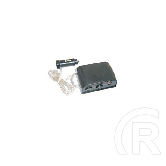 Gigapack szivargyújtó adapter 3in1 elosztó 3 szivargyújtó aljzat+usb aljzat (szivar: 12v/800 ma, usb: 5v/500 ma) fekete